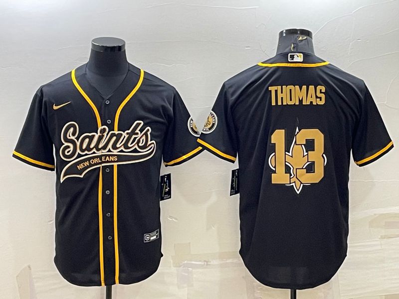 Men New Orleans Saints #13 Thomas Black Gold 2022 Nike Co branded NFL Jersey->youth nfl jersey->Youth Jersey